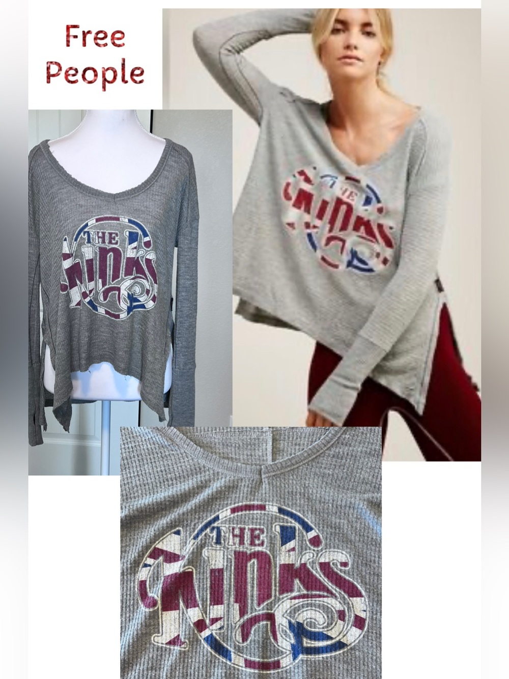 Trunk Ltd X Free People 'The Kinks' Thermal Top Thumb Holes Yay!! Small